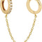 Tassel Chain Hoop Earrings 14K Gold Plated Double Piercing Earring Dainty Small Huggie Hoop Minimalist Cuff Threader Dangle Drop Crystal Climber Crawler Wrap Earrings for Women Jewelry Gift