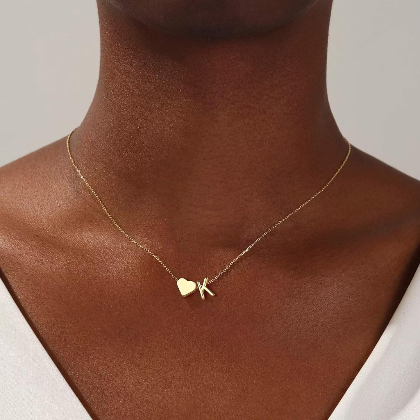 Mothers Day Gifts for Mom Women Teen Girls - 18K Gold Plated Heart Initial A-Z Necklace Dainty Heart Necklaces Tiny Initial Necklaces Birthday Gifts for Women Jewelry