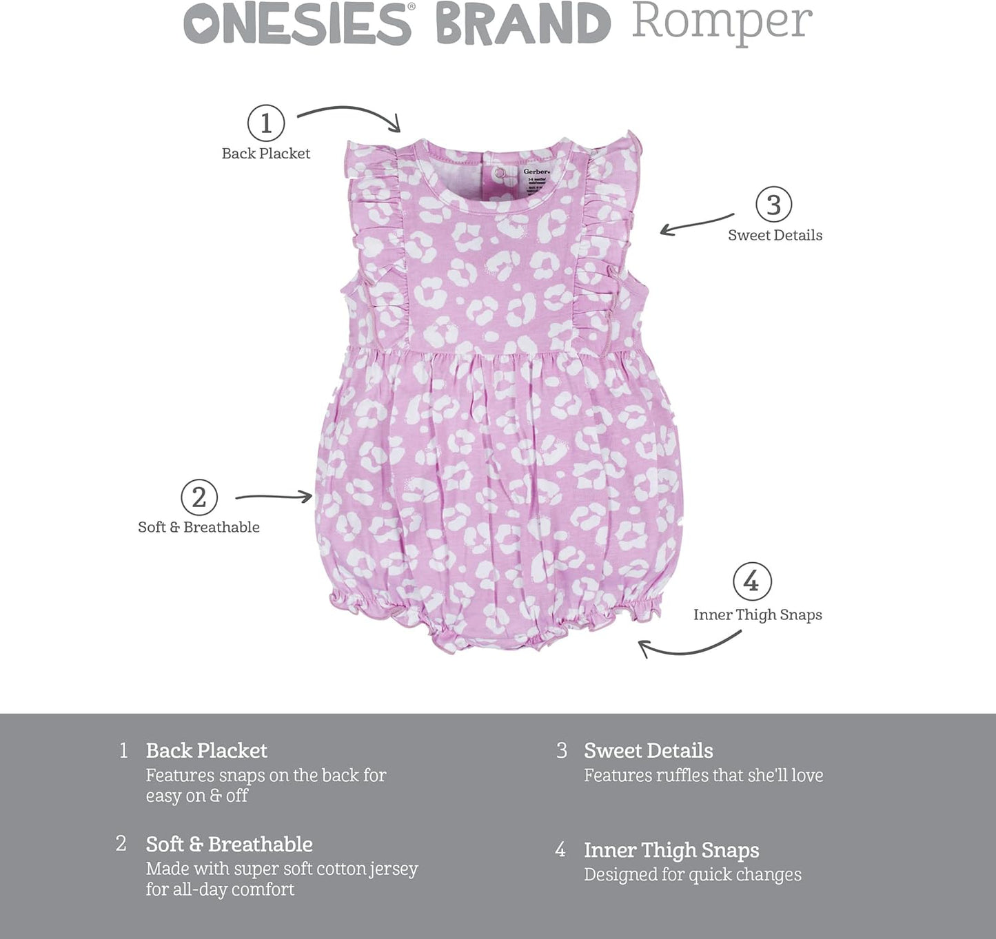 Baby-Girls 3-Pack Romper