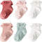 BQUBO Baby Girls Toddler anti Slip Socks - Cute Frilly Ruffle Grip Ankle Socks for Infant Toddler