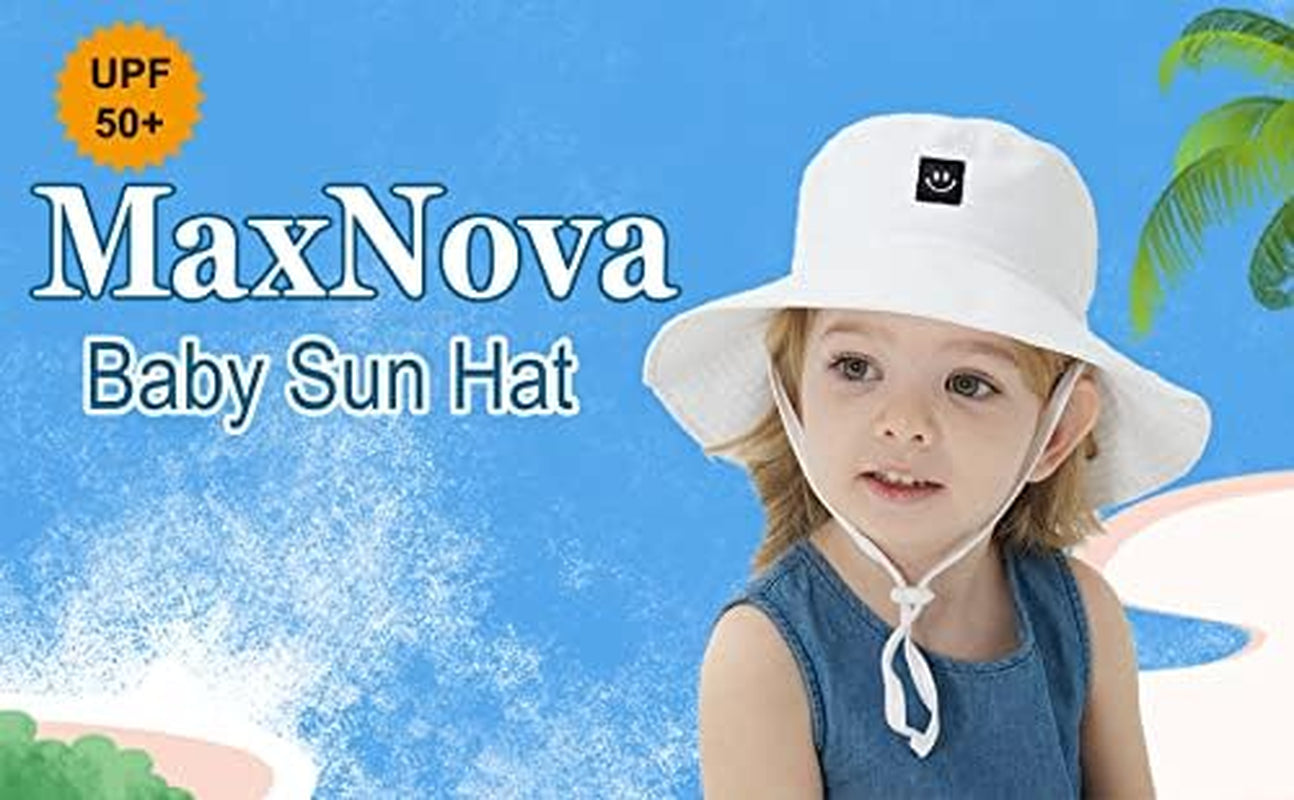 Baby Sun Hat Smile Face UPF 50+ Toddler Bucket Hat for Boys Girls 0-7 Years