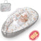 Baby Lounger for Newborn, Detachable Mosquito - Newborn Lounger Cover for 0-24 Months, Breathable & Portable Infant Lounger - Soft Baby Floor Seat Cover for Travel, Newborn Essentials - Grey
