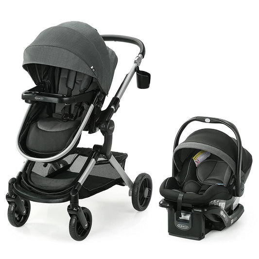 Modes Nest Travel System with Adjustable Reversible Seat, Pram Mode, Lightweight Aluminum Frame, and Snugride 35 Lite Elite Infant Car Seat, Sullivan