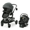 Modes Nest Travel System with Adjustable Reversible Seat, Pram Mode, Lightweight Aluminum Frame, and Snugride 35 Lite Elite Infant Car Seat, Sullivan
