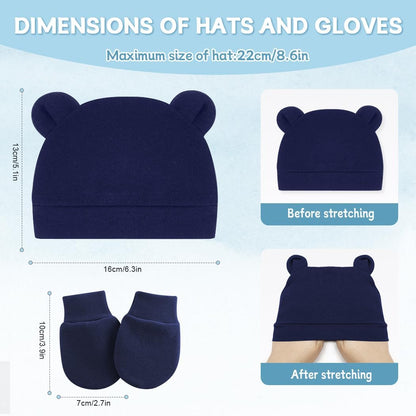 Cute Baby Mittens Newborn, No Scratch Baby Boy Mittens, Baby Girl Hat Gloves for Toddlers, Infant, Newborn
