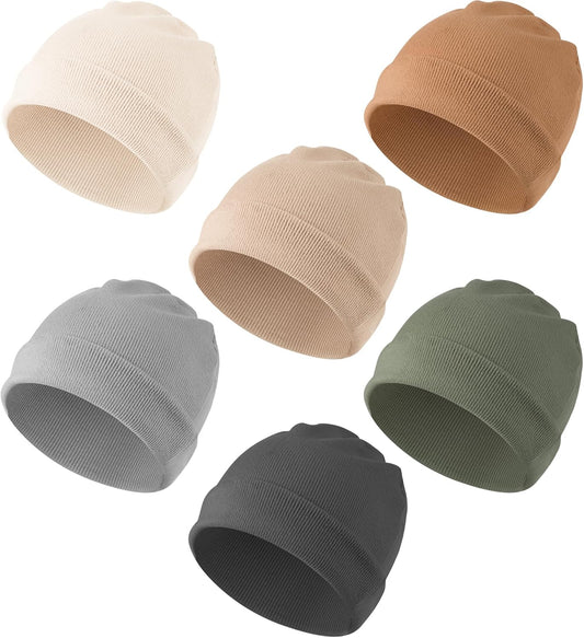 6 Pack Baby Beanie Hats for Unisex, Toddler Beanies Baby Girl Boy Hat Warm Cap for Baby, Infant, Toddler