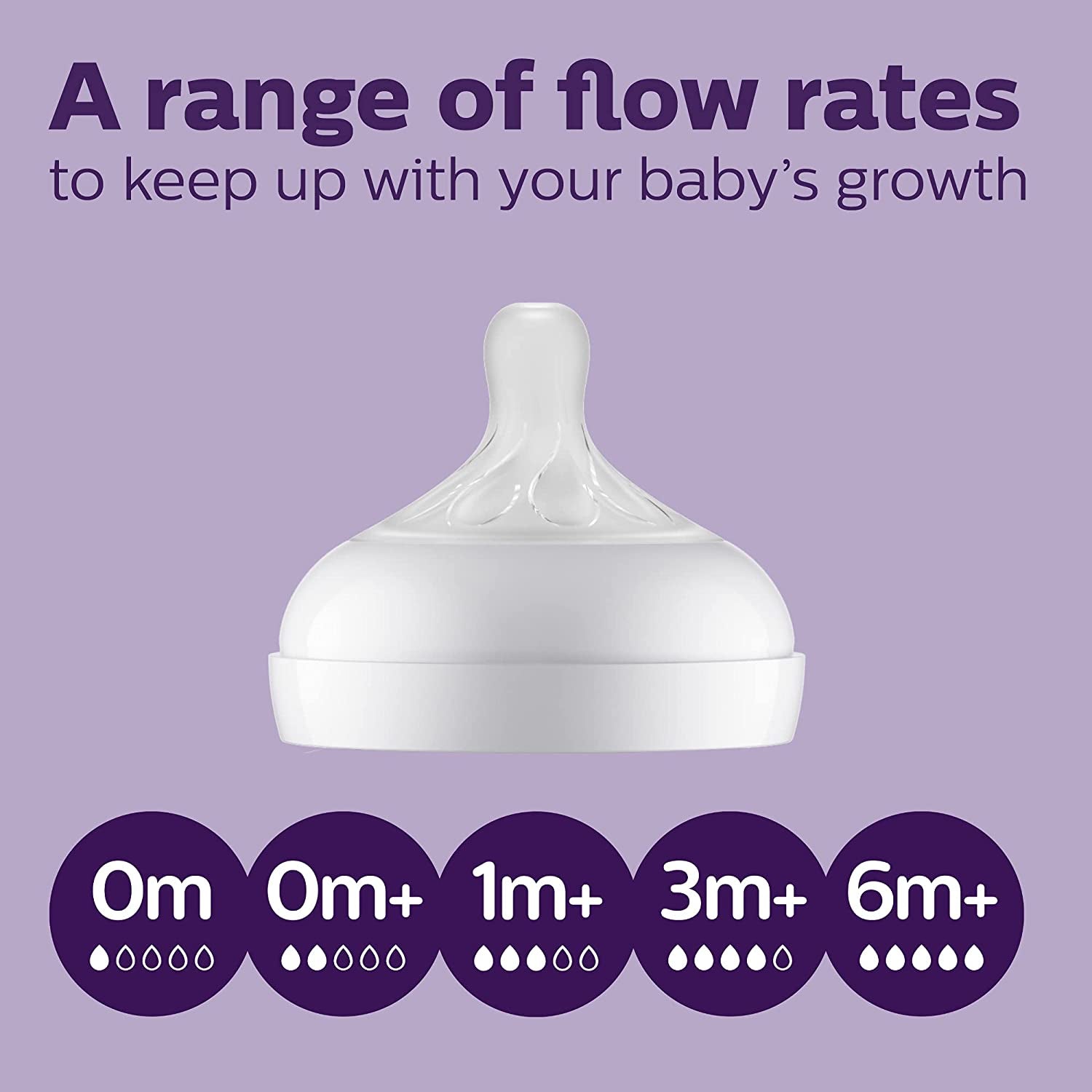 Philips  Natural Baby Bottles with Medium Flow Natural Response Nipples, 9 oz, 4-Pack, Model SCY903/04