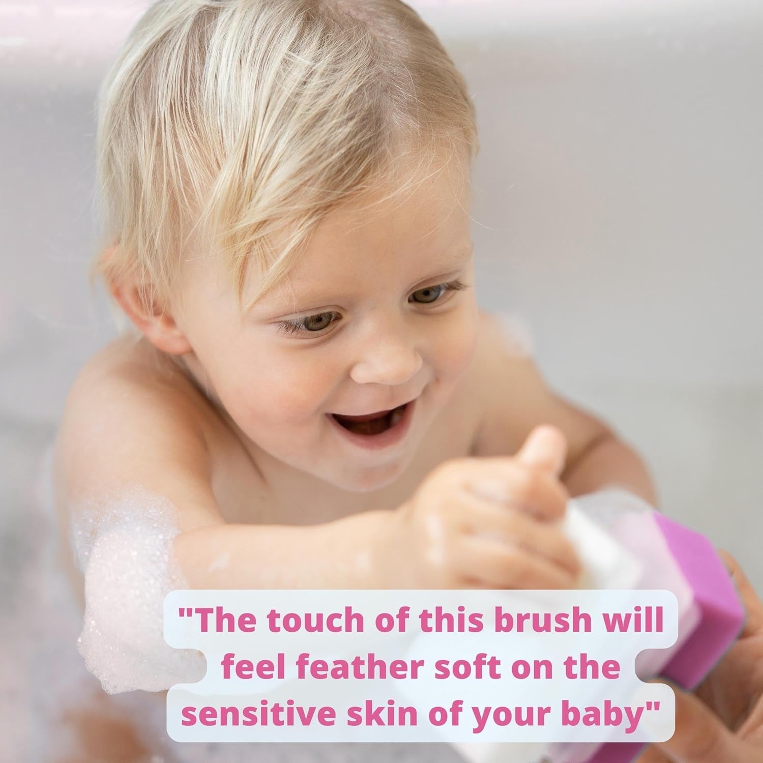 Cradle Cap Brush and Sponge Set for Baby - Bath Essentials for Newborns | Treatment Comb | Baby Bath Sponges (5-Pack Pink)