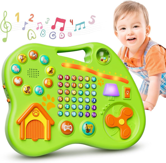 9-In-1 Bilingual Educational Toy for 1 Year Old Girl Boy, Montessori Musical Toys for Toddlers 1-3, Learning Baby Toy 6-12-18 Month Age, First Christmas 1St Birthday Gifts for 1-2 Year Old