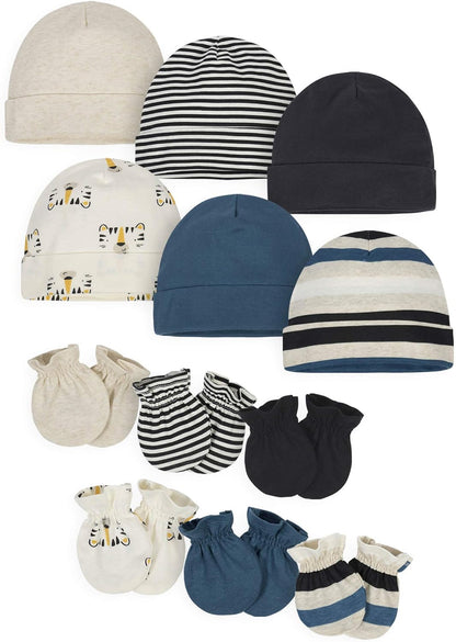 Unisex Baby 12-Piece Cap and Mitten Set