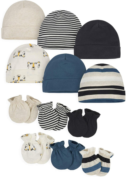 Unisex Baby 12-Piece Cap and Mitten Set