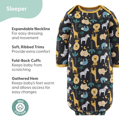 Baby Layette Gift Set for Baby Boys - 16 Piece Boy Baby Clothes Newborn to 9 Months - King of the Jungle