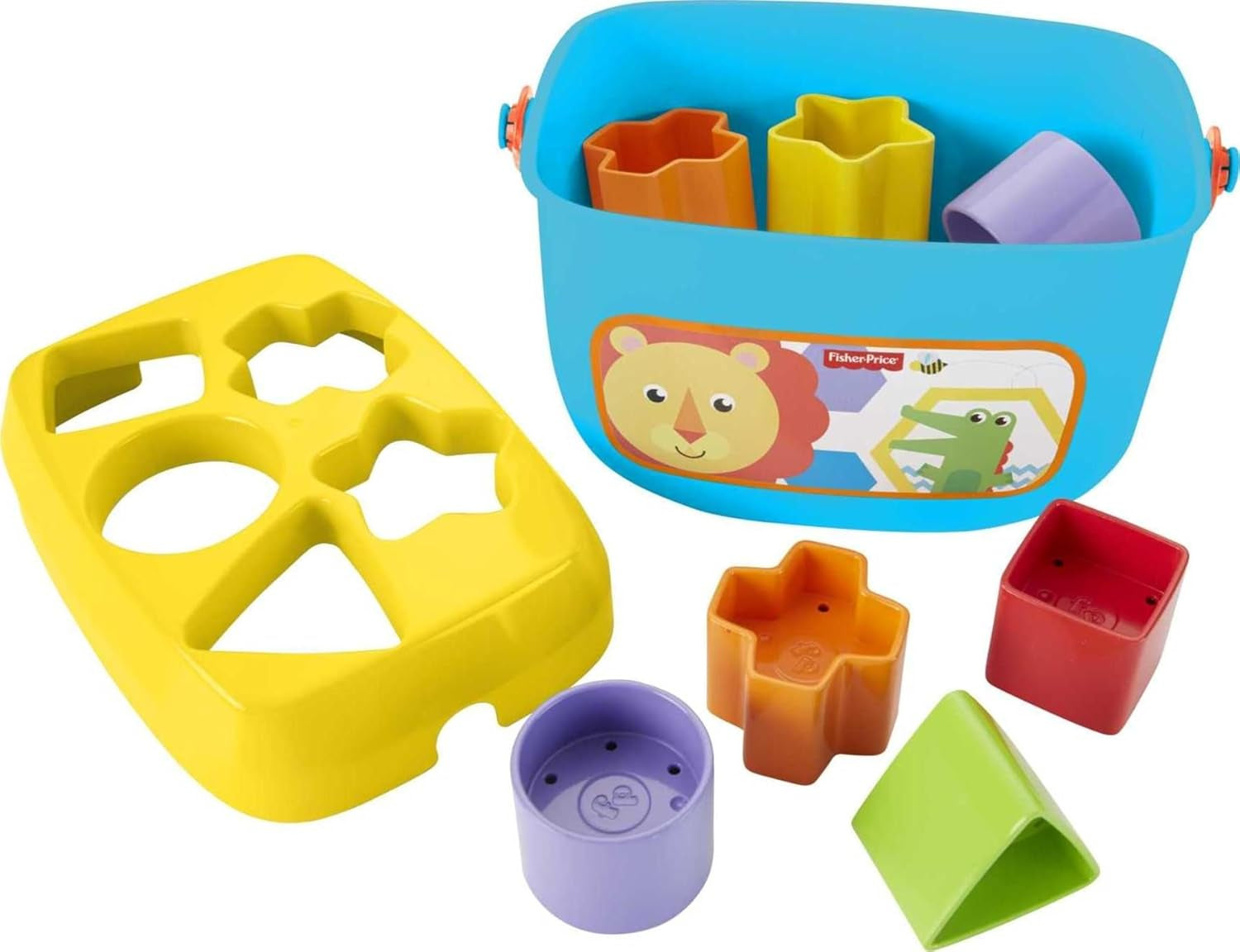 Infant Toy Set, Baby’S First Blocks (10 Shapes) and Rock-A-Stack Ring Stacking Activity for Ages 6+ Months​