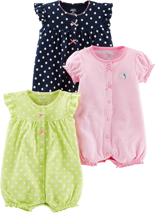 Baby-Girls 3-Pack Snap-Up Rompers