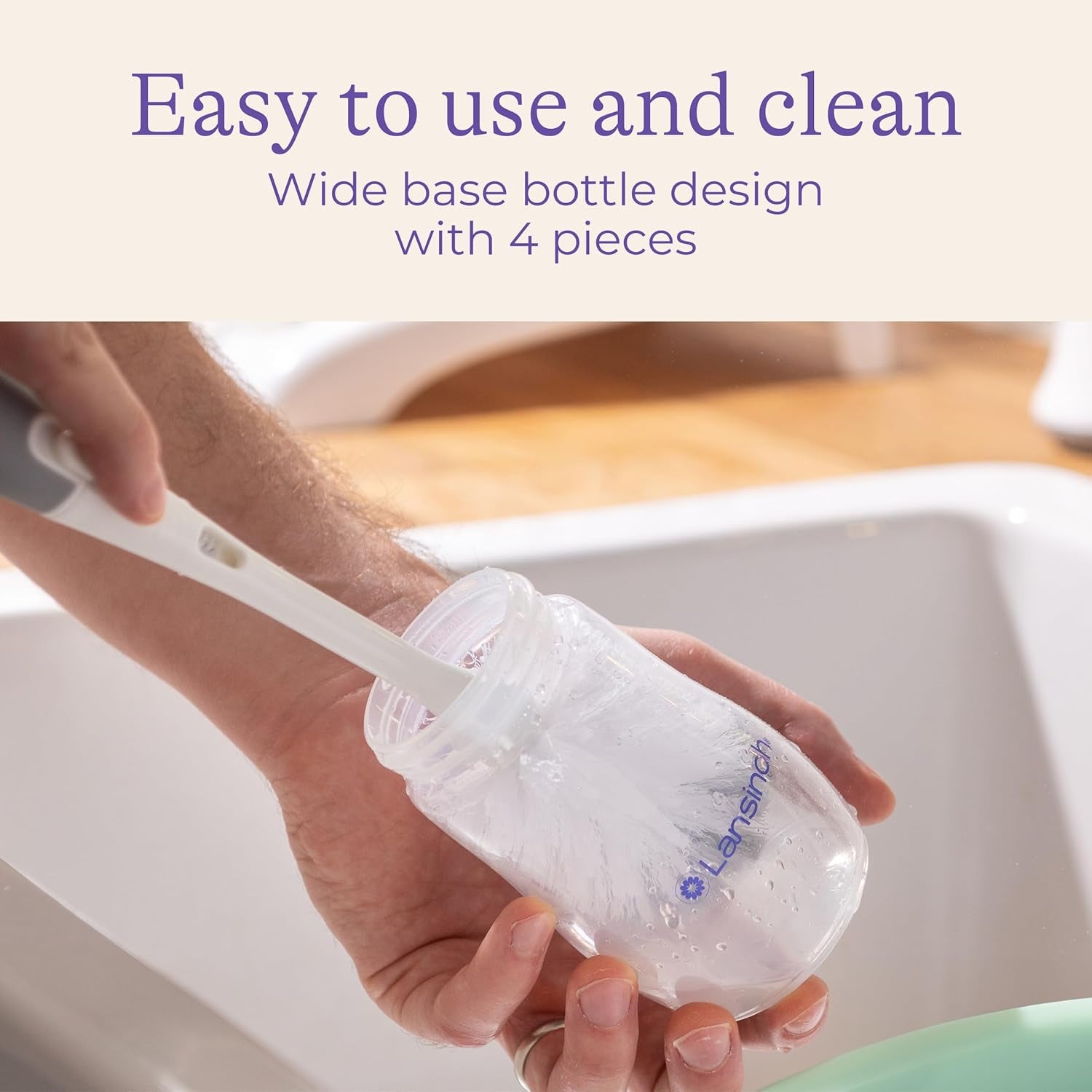 Anti-Colic Baby Bottles for Breastfeeding Babies, 8 Ounces, 3 Count, Includes 3 Medium Flow Nipples, Size M