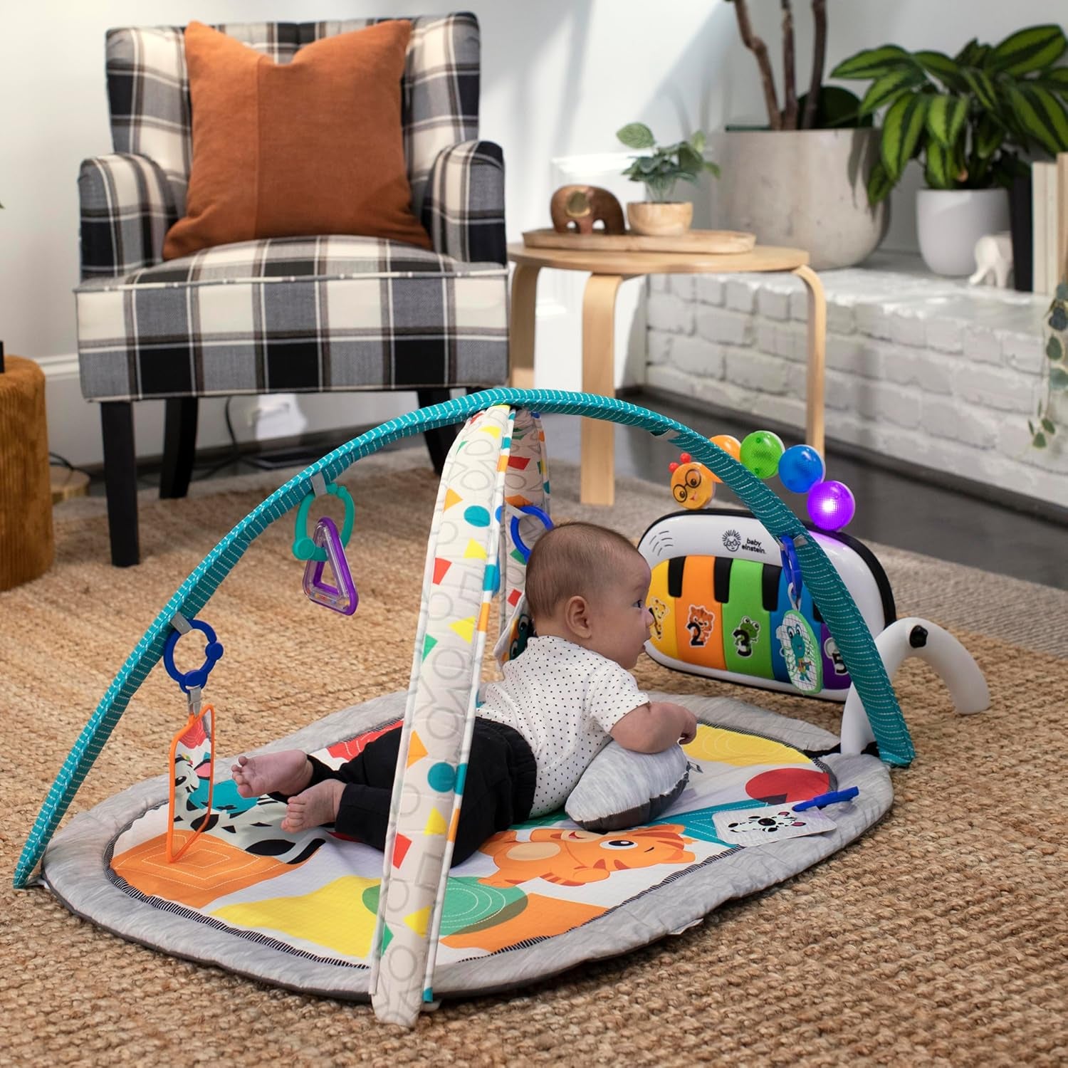 4-In-1 Kickin' Tunes Music and Language Play Gym and Piano Tummy Time Activity Mat