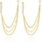 Chain Earrings for Double Piercing Gold Dangle Earring Set with 3 Chains Connected Stud for Pierced Ears Hoop Earrings for Women Two Holes Piercings Flower Stud and Chain Jewelry
