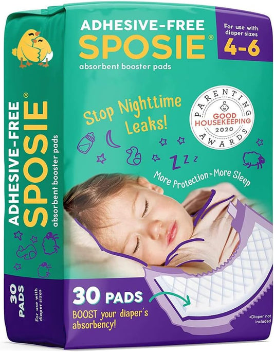 Diaper Booster Pads, Size 4-6, 30 Count - Hypoallergenic, Dermatologist and Pediatrician Tested, Fragrance, Latex, Chemical and Cruelty-Free, Made in USA