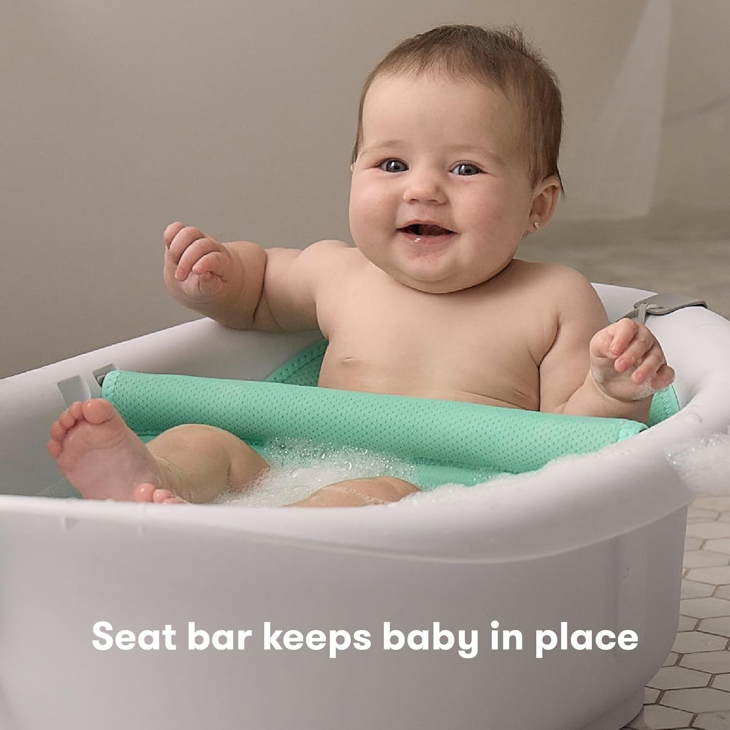 4-In-1 Grow-With-Me Baby Bathtub, Baby Tub for Newborns to Toddler with Removable Bath Seat & Backrest for Bath Support in Tub