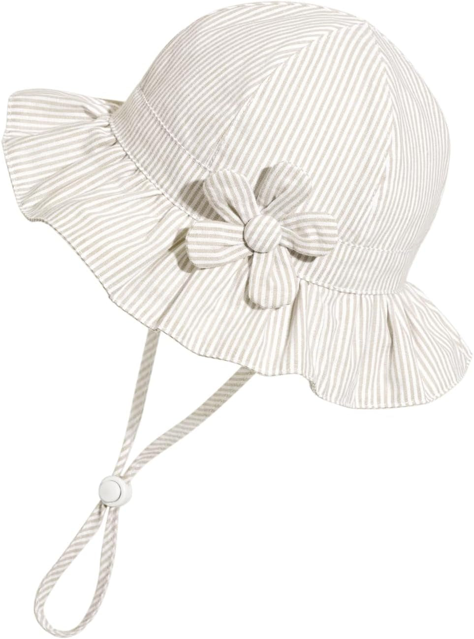 Baby Girl Wide Brim Bucket Hats with UPF 50+ Outdoor Adjustable Beach Hat with Sun Hat