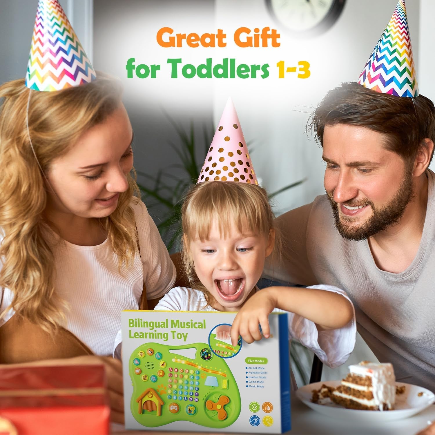 9-In-1 Bilingual Educational Toy for 1 Year Old Girl Boy, Montessori Musical Toys for Toddlers 1-3, Learning Baby Toy 6-12-18 Month Age, First Christmas 1St Birthday Gifts for 1-2 Year Old