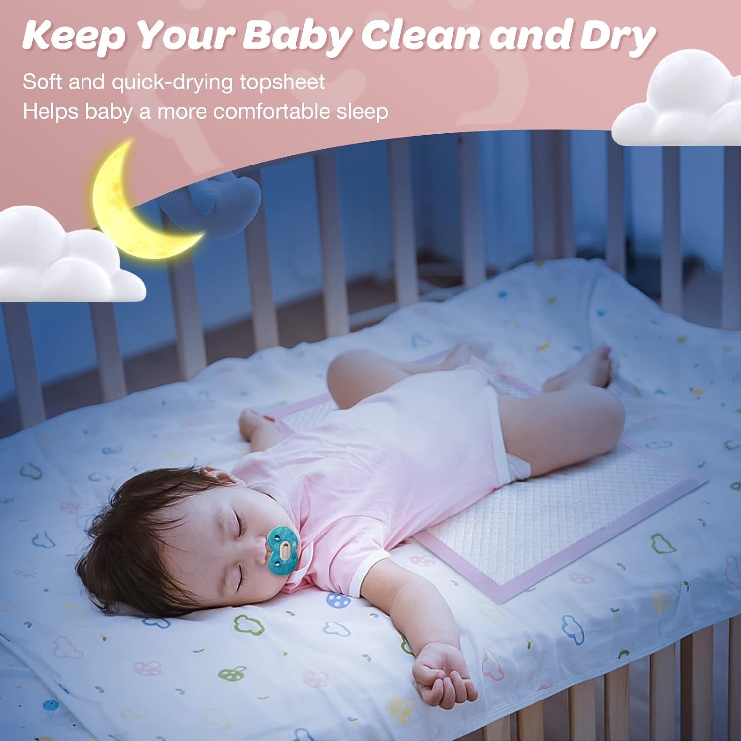 Disposable Changing Pad Liners Pack of 100 Baby Incontinence Changing Pads Diaper Underpads Ultra Soft Super Absorbent Waterproof Mat 13 X18 In