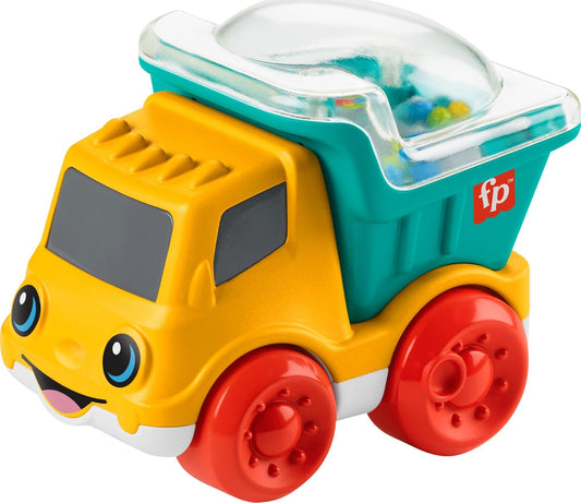 Baby Toy Poppity Pop Dump Truck Push-Along Vehicle with Fine Motor Activities for Infants Ages 6+ Months