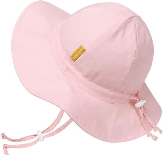 Baby Girl Sun Hat with UPF 50+ Outdoor Adjustable Toddler Beach Hat with Wide Brim Bucket Hats for Kids