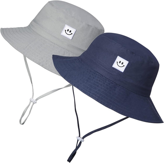 Baby Sun Hat Smile Face UPF 50+ Toddler Bucket Hat for Boys Girls 0-7 Years
