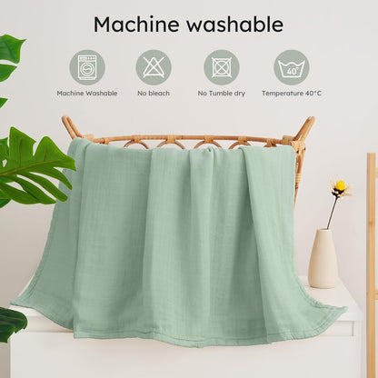 Muslin Swaddle Blankets, 4-Pack Receiving Blankets for Baby Boys and Girls, 47 X 47 Inches Baby Blanket Neutral Swaddle Wrap 70% Rayon from Bamboo and 30% Cotton