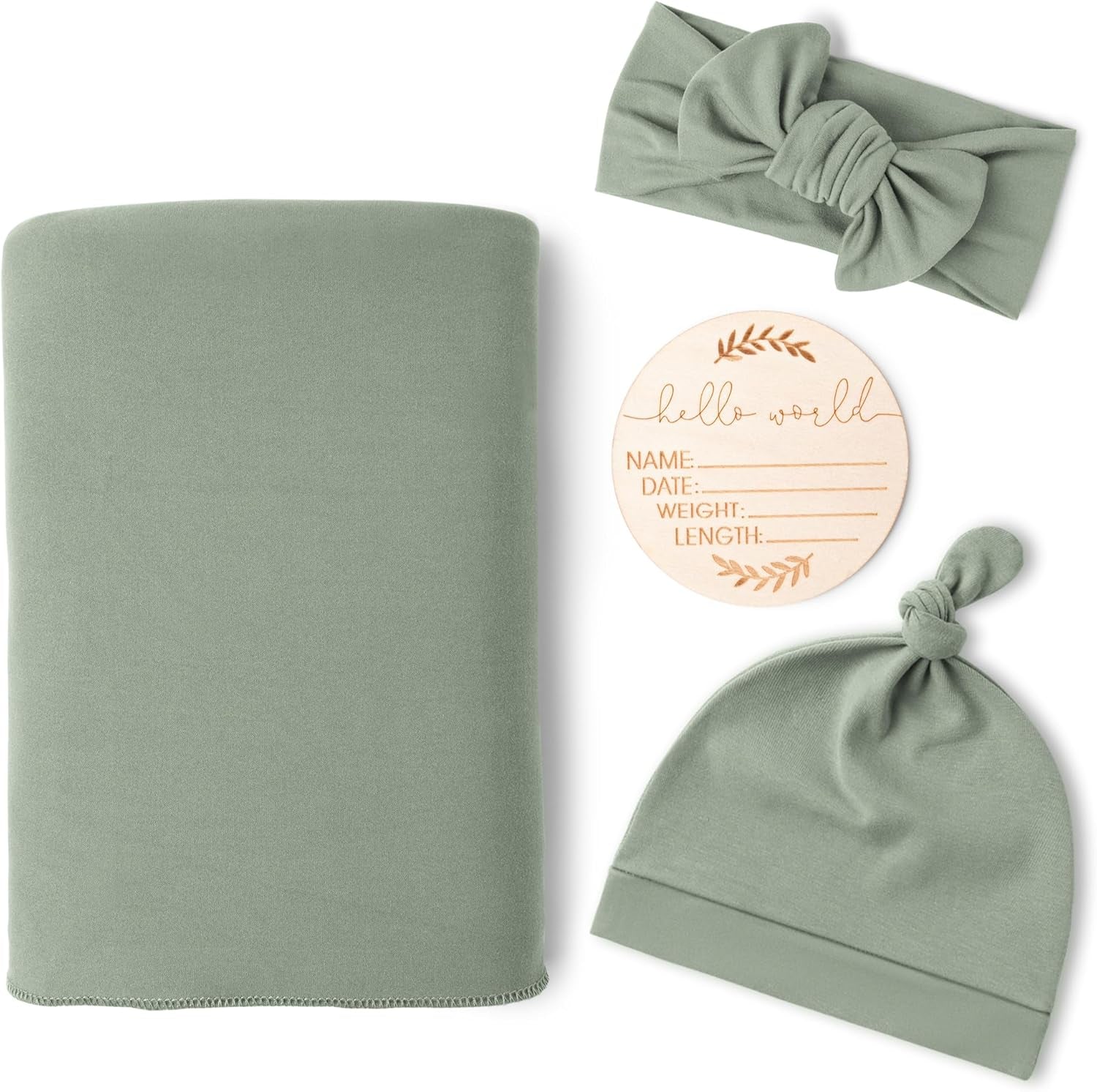 Baby Girl Newborn Receiving Blanket with Matching Headband and Beanie Set Baby Swaddle Nursery Swaddle Wrap