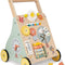 Wooden Baby Walker, Multiple Learning Activities Center Develops Motor Skills for Infant to Toddler, Push and Pull Walkers with Wheel for Boys Girls