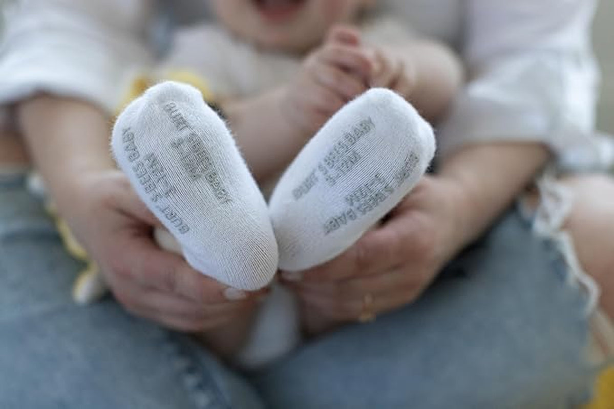 Unisex Baby Socks Ankle or Crew Height Made with Soft Organic Cotton, 6 Packs with Non-Slip Grips for Babies