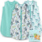 Baby Sleep Sack 0-6 Months - Lightweight 100% Cotton 2-Way Zipper TOG 0.5 Infant Wearable Blanket, Newborn Essentials Toddler Sleep Clothes (3 Pack Green)