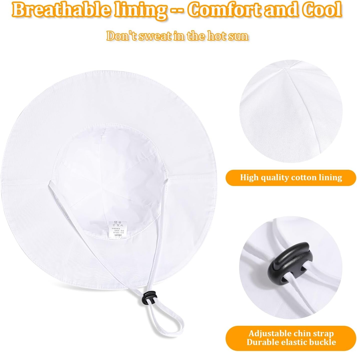 Baby Girl Sun Hat with UPF 50+ Outdoor Adjustable Beach Hat with Wide Brim Bucket Hats