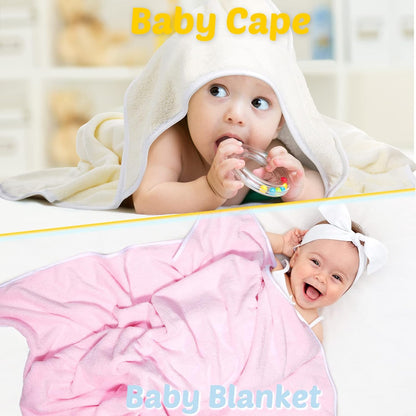 6 Pack Baby Bath Towel, Coral Fleece Soft Absorbent Hooded Towel for Newborns, Toddlers, and Kids, 30 X 30 Inch