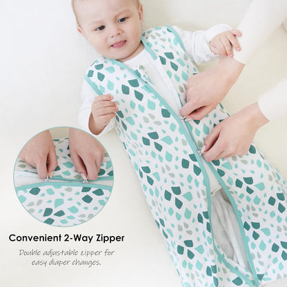 Baby Sleep Sack 0-6 Months - Lightweight 100% Cotton 2-Way Zipper TOG 0.5 Infant Wearable Blanket, Newborn Essentials Toddler Sleep Clothes (3 Pack Green)