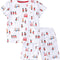 Children'S Boys Summer Dress Short Sleeve Top + Shorts Printed Cotton 2 Piece Set Kids Clothes (White, 4-5 Years)