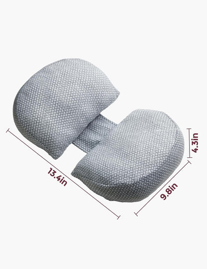 Portable Pregnancy Pillow – W Shaped Maternity Support for Side Sleepers, Adjustable Travel Wedge Pillow for Back, Belly, and Hip Relief, Ideal for Pregnant Women, Deep Grey
