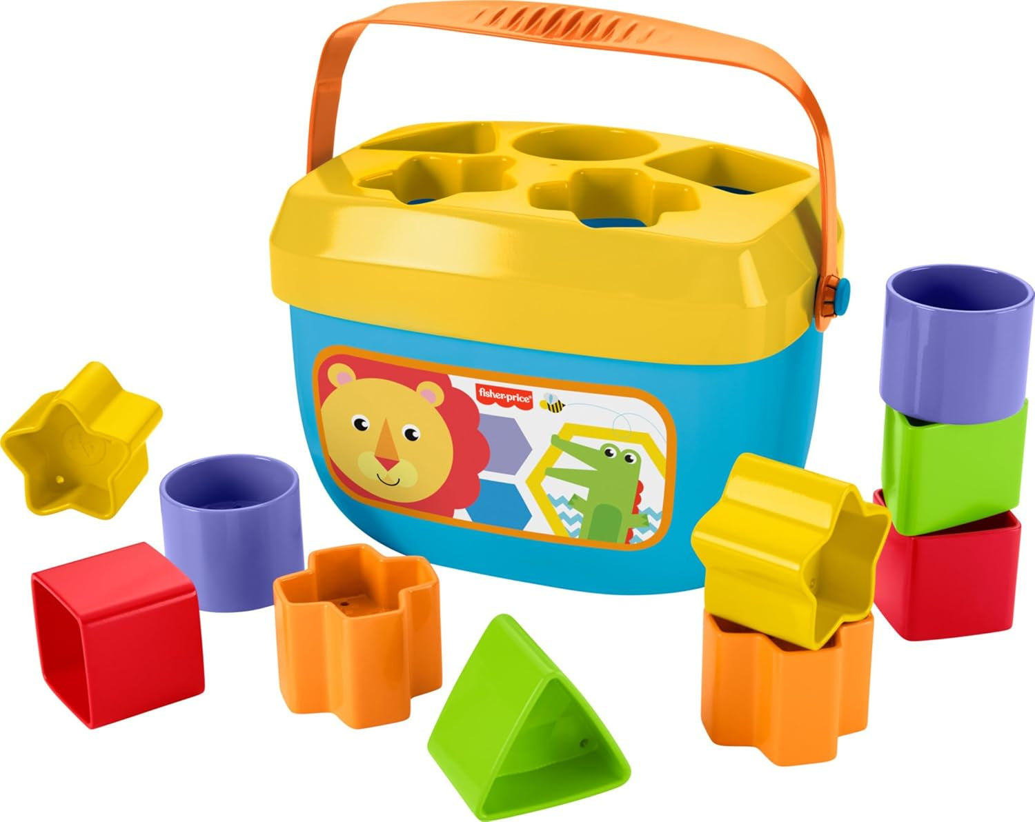 Infant Toy Set, Baby’S First Blocks (10 Shapes) and Rock-A-Stack Ring Stacking Activity for Ages 6+ Months​