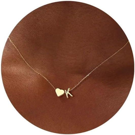Mothers Day Gifts for Mom Women Teen Girls - 18K Gold Plated Heart Initial A-Z Necklace Dainty Heart Necklaces Tiny Initial Necklaces Birthday Gifts for Women Jewelry