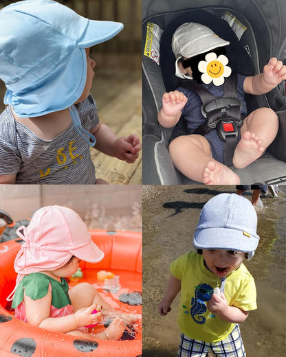 Baby Sun Hat UPF 50+ UV Ray Sun Protection Cotton Toddler Hats for Boys Girls
