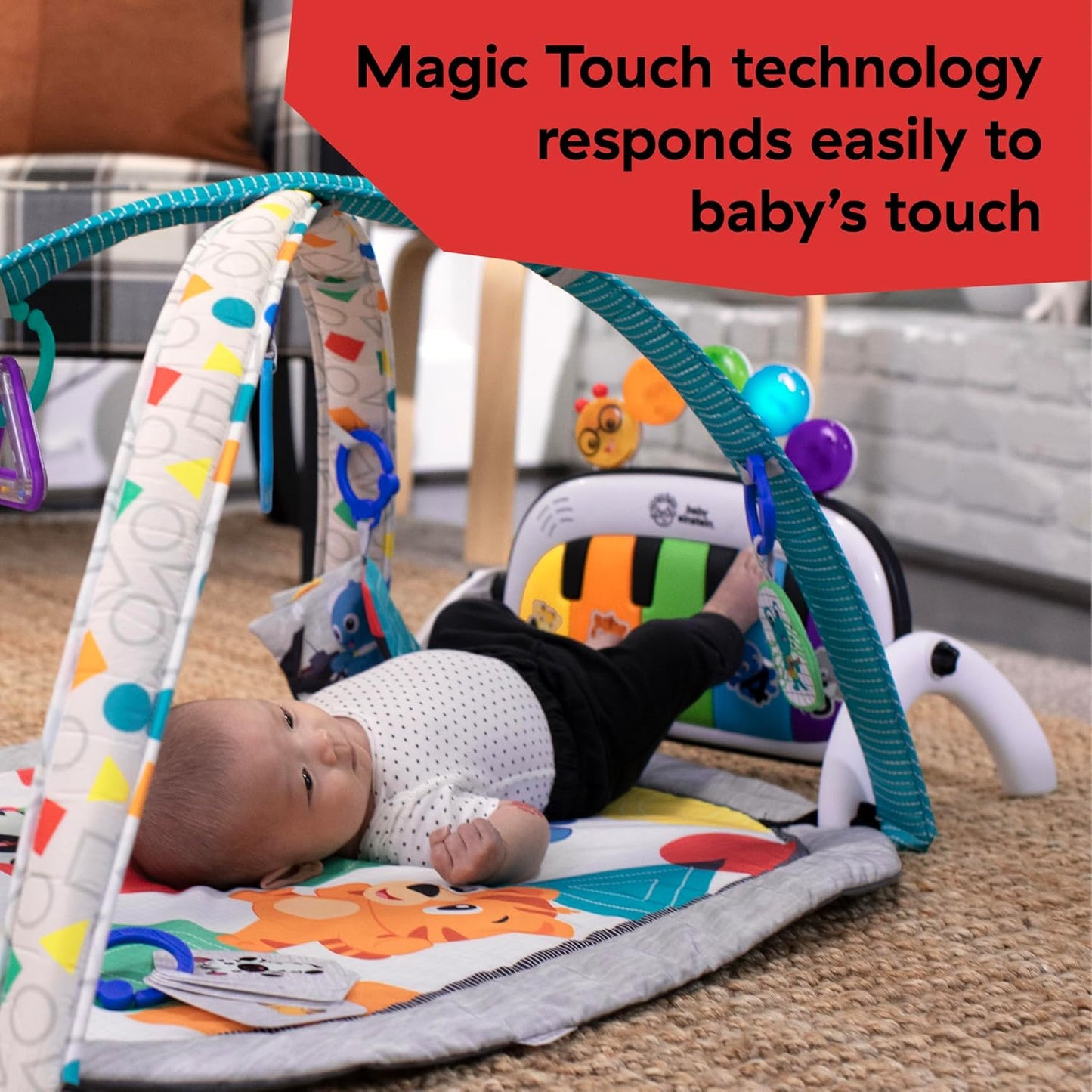 4-In-1 Kickin' Tunes Music and Language Play Gym and Piano Tummy Time Activity Mat