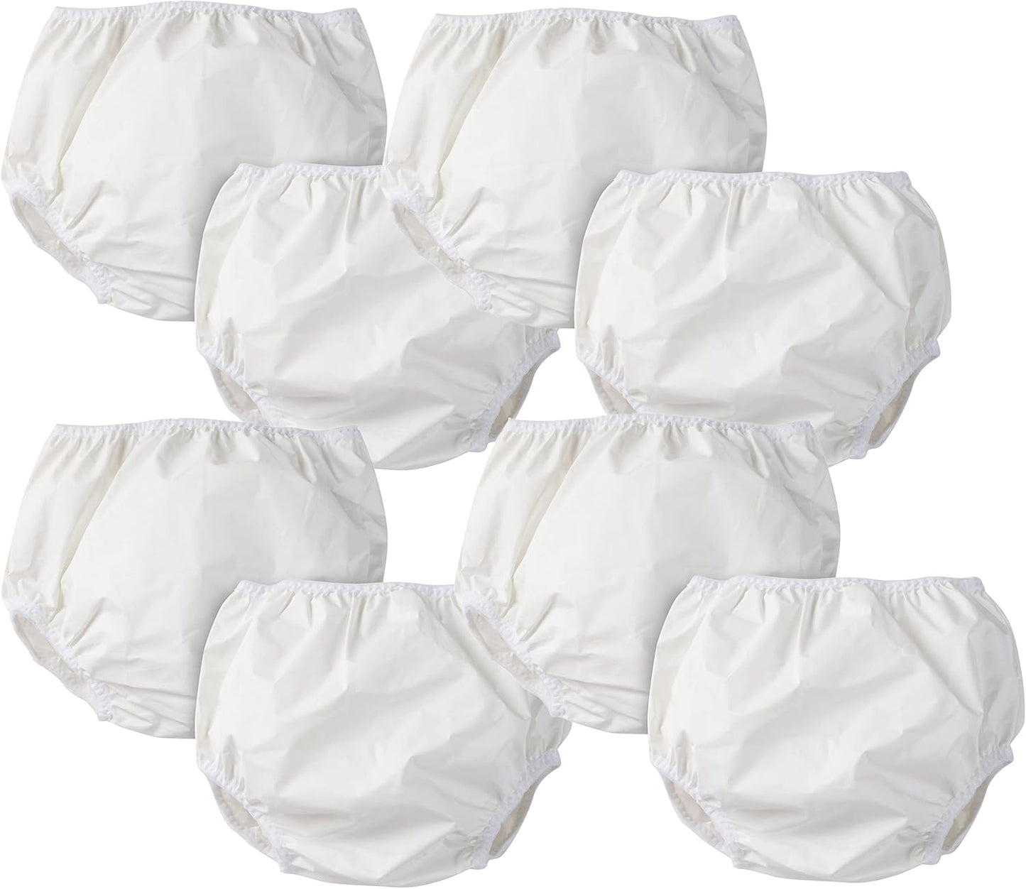 Unisex Baby Toddler 8 Pack Waterproof Diaper Cover, White, 2T