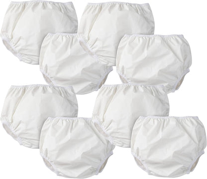 Unisex Baby Toddler 8 Pack Waterproof Diaper Cover, White, 2T