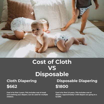 Cloth Diaper Cover, Washable Reusable Diaper Cover with Snap Closure, Flat or Fitted - 7 Pack with Wet Bag - Hickory