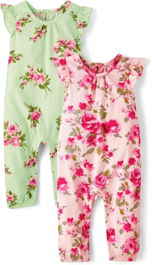 Baby-Girls and Newborn Sleeveless Pant Romper Playwear Outfit