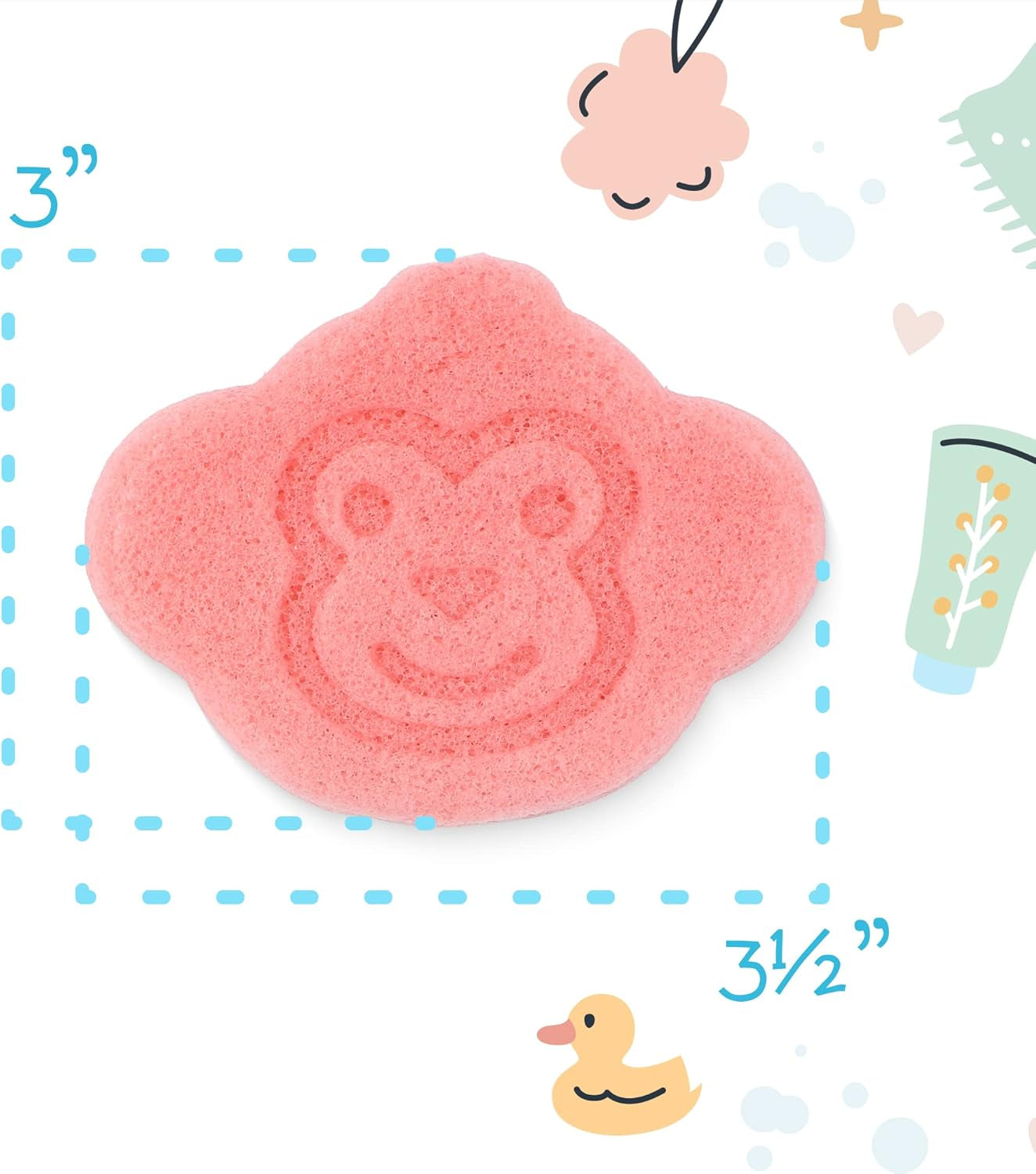 [9 Pack] Konjac Baby Bath Sponge Set for Sensitive Skin - for Safe and Natural Infant Bath Time - Baby Sponge for Bathing with String for Hanging & Extra Grip - Newborn Bath Sponge Set