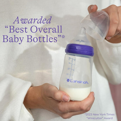Anti-Colic Baby Bottles for Breastfeeding Babies, 8 Ounces, 3 Count, Includes 3 Medium Flow Nipples, Size M