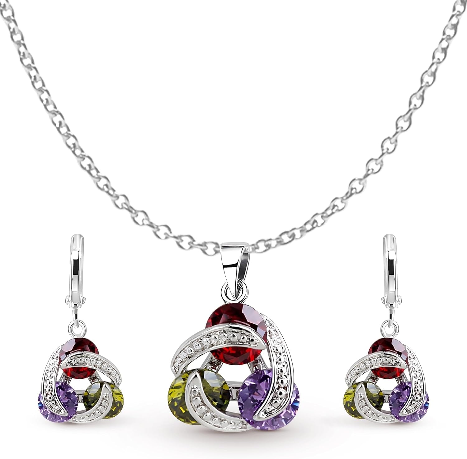 Jewelry Sets for Women Wedding Bridal Jewelry Set with Necklace and Earring for Bride Cubic Zirconia Bridesmaid Jewelry